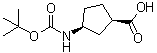 structure of CAS# 410090-37-8, cis-3-(tert-Butoxycarbonyl-amino)cyclopentane-1-carboxylic acid
