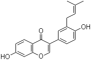 structure of CAS# 41060-15-5, Neobavaisoflavone;7-Hydroxy-3-[4-hydroxy-3-(3-methyl-2-buten-1-yl)phenyl]-4H-1-benzopyran-4-one