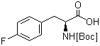 结构式 CAS# 41153-30-4, Boc-L-4-氟苯丙氨酸; N-叔丁氧羰基-L-4-氟苯丙氨酸