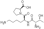 structure of CAS# 41961-56-2, L-Threonyl-L-lysyl-L-proline;Macrophage inhibitory peptide; (Des-Arg4)-tuftsin