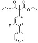 (2-氟[1,1'-联苯]-4-基)甲基丙二酸二乙酯分子结构 (CAS 42771-81-3)