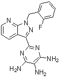 结构式 CAS# 428854-24-4, 2-[1-(2-氟苄基)-1H-吡唑并[3,4-b]吡啶-3-基]嘧啶-4,5,6-三胺