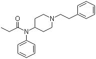 结构式 CAS# 437-38-7, N-苯基-N-[1-(2-苯基乙基)-4-哌啶基]丙酰胺
