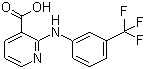 结构式 CAS# 4394-00-7, 氟尼酸; 尼氟灭酸; 2-[(3-三氟甲基)苯基]氨基-3-吡啶羧酸