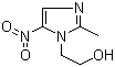 结构式 CAS# 443-48-1, 甲硝唑; 2-甲基-5-硝基咪唑-1-乙醇