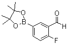 结构式 CAS# 443776-94-1, 2-氟-5-(4,4,5,5-四甲基-1,3,2-二氧硼杂环戊烷-2-基)苯甲醛