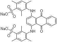 structure of CAS# 4474-24-2, Acid Blue 80;Vicoacid Blue 80; Weak Acid Brilliant Blue RAW; Weak Acid Brilliant Blue RAWL; Youhaotracid Brilliant Blue RAWL; 3,3'-[(9,10-Dihydro-9,10-dioxo-1,4-anthracenediyl)diimino]bis[2,4,6-trimethylbenzenesulfonic acid sodium salt