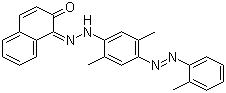 structure of CAS# 4477-79-6, Solvent Red 26;1-[[2,5-Dimethyl-4-[(2-methylphenyl)azo]phenyl]azo]-2-naphthol