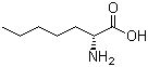 结构式 CAS# 44902-01-4, (R)-2-氨基庚酸