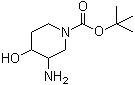 结构式 CAS# 454709-92-3, 3-氨基-4-羟基哌啶-1-羧酸叔丁酯