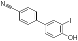 structure of CAS# 460746-47-8, 4'-Hydroxy-3'-iodobiphenyl-4-carbonitrile ;'-Hydroxy-3'-iodo[1,1'-biphenyl]-4-carbonitrile