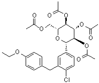 结构式 CAS# 461432-25-7, (1S)-1,5-脱水-1-C-[4-氯-3-[(4-乙氧基苯基)甲基]苯基]-D-山梨醇四乙酸酯