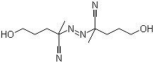 structure of CAS# 4693-47-4, 4,4'-Azobis(4-cyano-1-pentanol);2-(2-Cyano-5-hydroxy-pentan-2-yl)diazenyl-5-hydroxy-2-methyl-pentanenitrile