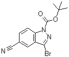 结构式 CAS# 473416-06-7, 3-溴-5-氰基-1H-吲唑-1-羧酸叔丁酯