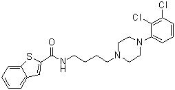 结构式 CAS# 474432-66-1, N-[4-[4-(2,3-二氯苯基)-1-哌嗪基]丁基]苯并[b]噻吩-2-甲酰胺