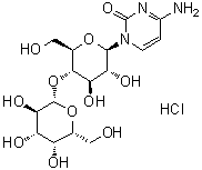 1-(4-O-beta-D-吡喃半乳糖基-beta-D-吡喃葡萄糖基)胞嘧啶单盐酸盐分子结构 (CAS 4752-89-0)
