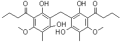 structure of CAS# 478-28-4, Pseudoaspidin;1,1'-[Methylenebis(2,4-dihydroxy-6-methoxy-5-methyl-3,1-phenylene)]bis[1-butanone]