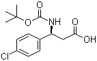 结构式 CAS# 479064-90-9, (S)-Boc-4-氯苯基-beta-苯丙氨酸; (S)-叔丁氧羰基-3-氨基-3-(4-氯苯基)丙酸