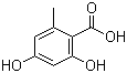 结构式 CAS# 480-64-8, 2,4-二羟基-6-甲基苯甲酸