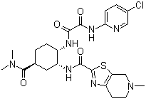 结构式 CAS# 480449-70-5, 伊多塞班; N-(5-氯-2-吡啶基)-N'-[(1S,2R,4S)-4-[(二甲基氨基)甲酰基]-2-[[(4,5,6,7-四氢-5-甲基噻唑并[5,4-c]吡啶-2-基)甲酰]氨基]环己基]乙二酰胺