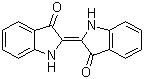 structure of CAS# 482-89-3, Indigo;2-(1,3-Dihydro-3-oxo-2H-indol-2-ylidene)-1,2-dihydro-3H-indol-3-one; 2,2'-Bis(2,3-dihydro-3-oxoindolylidene); Indigo blue; C.I. 73000; Vat Blue 1