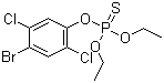 structure of CAS# 4824-78-6, Ethyl bromophos;Bromophos-ethyl; Bromophos A; Filariol; Filariol 60; Nexagan; Nexagan G; O,O-Diethyl O-(2,5-dichloro-4-bromophenyl) thiophosphate; O-(4-Bromo-2,5-dichlorophenyl) O,O-diethyl phosphorothioate; OMS 659