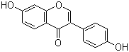 structure of CAS# 486-66-8, Daidzein;4',7-Dihydroxyisoflavone; 7-Hydroxy-3-(4-hydroxy-phenyl)-chromone; 7-Hydroxy-3-(4-hydroxy-phenyl)-4H-1-benzo-pyran-4-one