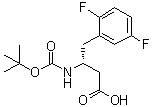结构式 CAS# 486459-98-7, (R)-3-[((叔丁氧基)羰基)氨基]-4-(2,5-二氟苯基)丁酸