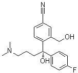 structure of CAS# 488787-59-3, (S)-Citadiol;(S)-4-[4-(Dimethylamino)-1-(4-fluorophenyl)-1-hydroxy-1-butyl]-3-(hydroxymethyl)benzonitrile