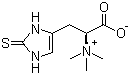 structure of CAS# 497-30-3, L-Ergothioneine;NSC 7175; Phytothioneine; Sympectothion; Thiasine; Thioneine; Thiotane; thiotaine; (S)-; 2-Mercapto-N,N-dimethylhistidine methyl ester betaine; 2-Mercaptohistidine betaine; 2-Mercaptohistidine trimethylbetaine