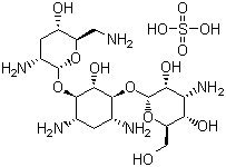 结构式 CAS# 49842-07-1, 硫酸妥布霉素; 硫酸托布霉素; O-3-氨基-3-脱氧-alpha-O-葡吡喃糖基-(1→6)-O-[2,6-二氨基-2,3,6-三脱氧-alpha-D-核-己吡喃糖基-(1→4)]-2-脱氧-D-链霉胺硫酸盐