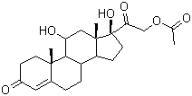 结构式 CAS# 50-03-3, 醋酸氢化可的松; 乙酸氢化可的松