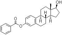 结构式 CAS# 50-50-0, 苯甲酸雌二醇; 3-羟基雌甾-1,3,5(10)-三烯-17b-醇-3-苯甲酸酯