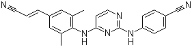 structure of CAS# 500287-72-9, Rilpivirine;R 278474; TMC 278; 4-[[4-[[4-[(1E)-2-Cyanoethenyl]-2,6-dimethylphenyl]amino]-2-pyrimidinyl]amino]benzonitrile