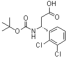 结构式 CAS# 500788-91-0, (betaR)-2,3-二氯-beta-[[叔丁氧羰基]氨基]苯丙酸