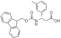 结构式 CAS# 501015-27-6, (betaS)-beta-[[(9H-芴-9-基甲氧基)羰基]氨基]-3-甲基苯丙酸