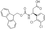结构式 CAS# 501015-35-6, (betaS)-2,3-二氯-beta-[[(9H-芴-9-基甲氧基)羰基]氨基]苯丙酸