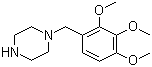 结构式 CAS# 5011-34-7, 曲美他嗪; 1-[(2,3,4-三甲氧基苯基)甲基]哌嗪