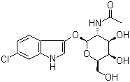 结构式 CAS# 501432-61-7, 6-氯-1H-吲哚-3-基 2-(乙酰基氨基)-2-脱氧-beta-D-吡喃半乳糖苷