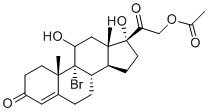 structure of CAS# 50733-54-5, 9-Bromo-11,17,21-trihydroxypregn-4-ene-3,20-dione 21-acetate;[2-[(8S,9R,10S,13S,14S,17R)-9-bromo-11,17-dihydroxy-10,13-dimethyl-3-oxo-1,2,6,7,8,11,12,14,15,16-decahydrocyclopenta[a]phenanthren-17-yl]-2-oxoethyl] acetate
