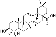 structure of CAS# 508-02-1, Oleanic acid;Oleanolic acid; 3beta-Hydroxyolean-12-en-28-oic acid