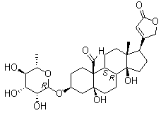 结构式 CAS# 508-75-8, 铃兰毒甙; 君影草毒素; K-毒毛旋花子配质-3-L-鼠李糖甙; 铃兰毒