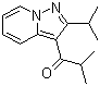 structure of CAS# 50847-11-5, Ibudilast;3-Isobutyryl-2-isopropylpyrazolo[1,5-a]pyridine; 2-Methyl-1-[2-(1-methylethyl)pyrazolo[1,5-a]pyridin-3-yl]-1-propanone; 2-Isopropyl-3-isobutyrylpyrazolo[1,5-a]pyridine