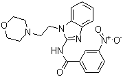 structure of CAS# 509093-47-4, IRAK-1-4 Inhibitor I;3-Nitro-N-(1-(2-morpholin-4-ylethyl)-1H-benzimidazol-2-yl)benzamide