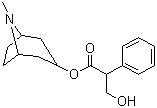 structure of CAS# 51-55-8, Atropine;endo-(+/-)-alpha-(Hydroxymethyl)benzeneacetic acid 8-methyl-8-azabicyclo[3.2.1]oct-3-yl ester