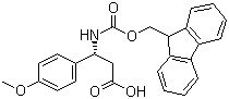 结构式 CAS# 511272-33-6, (R)-Fmoc-4-甲氧基-beta-苯丙氨酸; (R)-3-芴甲氧羰酰基氨基-3-(4-甲氧基苯基)丙酸