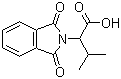 structure of CAS# 5115-65-1, 3-Methyl-2-(phthalimido)butanoic acid;1,3-Dihydro-1,3-dioxo-alpha-isopropyl-2H-isoindole-2-acetic acid; 2-(1,3-Dihydro-1,3-dioxo-2H-isoindol-2-yl)-3-methylbutanoic acid; NSC 27515