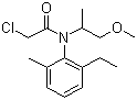 structure of CAS# 51218-45-2, Metolachlor;2-Chloro-N-(2-ethyl-6-methylphenyl)-N-(2-methoxy-1-methylethyl)acetamide
