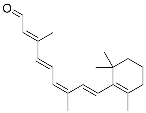 9-顺式视黄醛分子结构 (CAS 514-85-2)