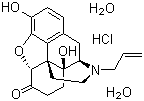 structure of CAS# 51481-60-8, Naloxone hydrochloride dihydrate;4,5alpha-Epoxy-3,14-dihydroxy-17-(2-propenyl)morphinan-6-one hydrochloride dihydrate